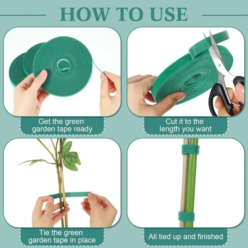 20/2M Nylon Plant Ties Plant Bandage Hook Tie Loop Adjustable Plant Support Reusable Fastener Tape for Home Garden Accessories