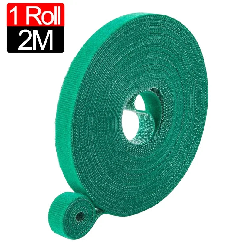 20/2M Nylon Plant Ties Plant Bandage Hook Tie Loop Adjustable Plant Support Reusable Fastener Tape for Home Garden Accessories