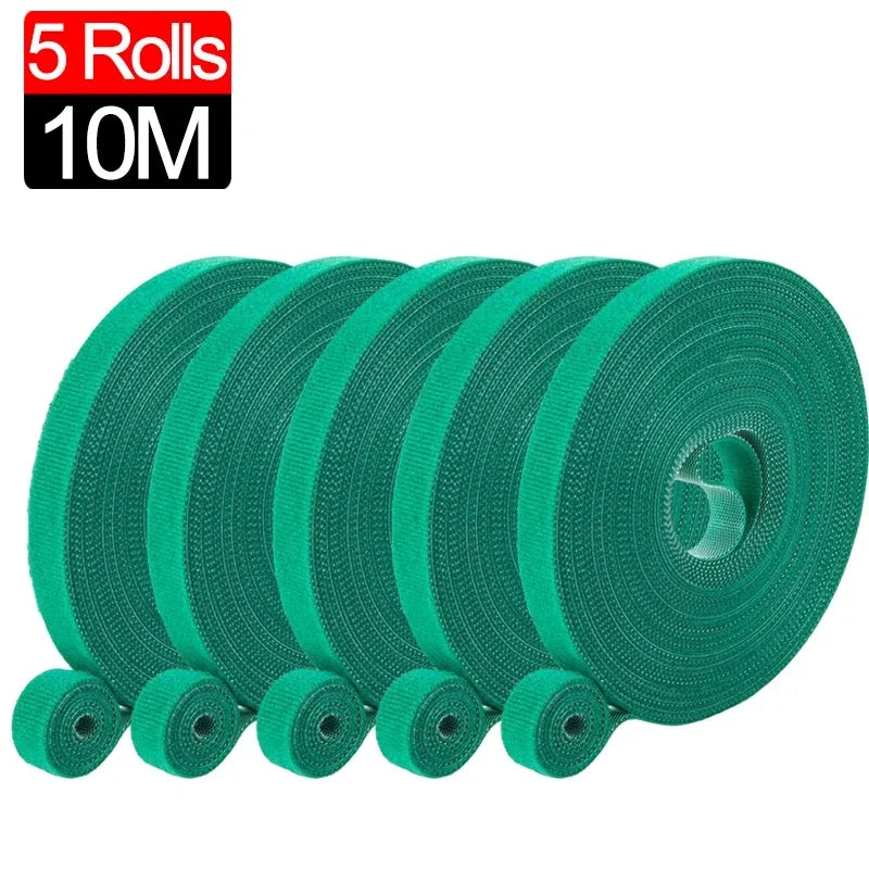 20/2M Nylon Plant Ties Plant Bandage Hook Tie Loop Adjustable Plant Support Reusable Fastener Tape for Home Garden Accessories