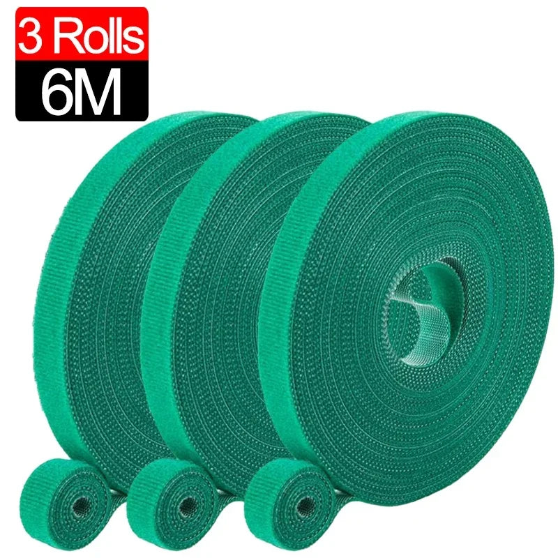 20/2M Nylon Plant Ties Plant Bandage Hook Tie Loop Adjustable Plant Support Reusable Fastener Tape for Home Garden Accessories